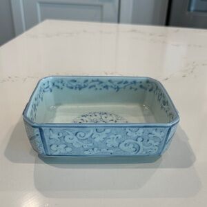 Vintage Japanese Elegant Blue Porcelain Dish